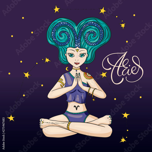 Zodiac Girl Vector Sign.