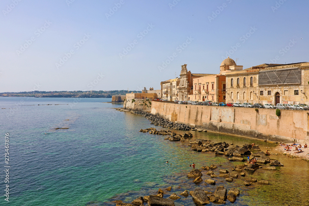 Cityscape of Ortygia, the historical center of Syracuse, Sicily, Italy