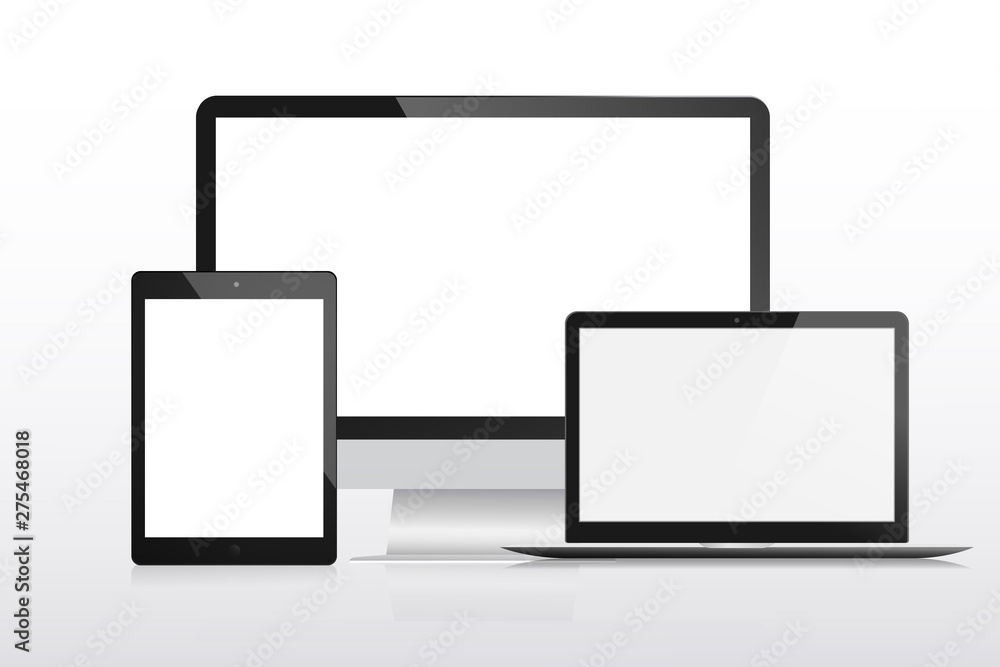 Realistic screen mock up device design. Realistic screen mock up device design.