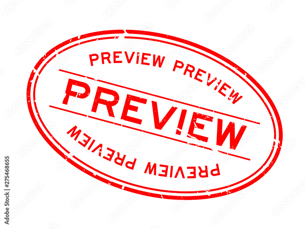 Grunge red preview word oval rubber seal stamp on white background Grunge red preview word oval rubber seal stamp on white background