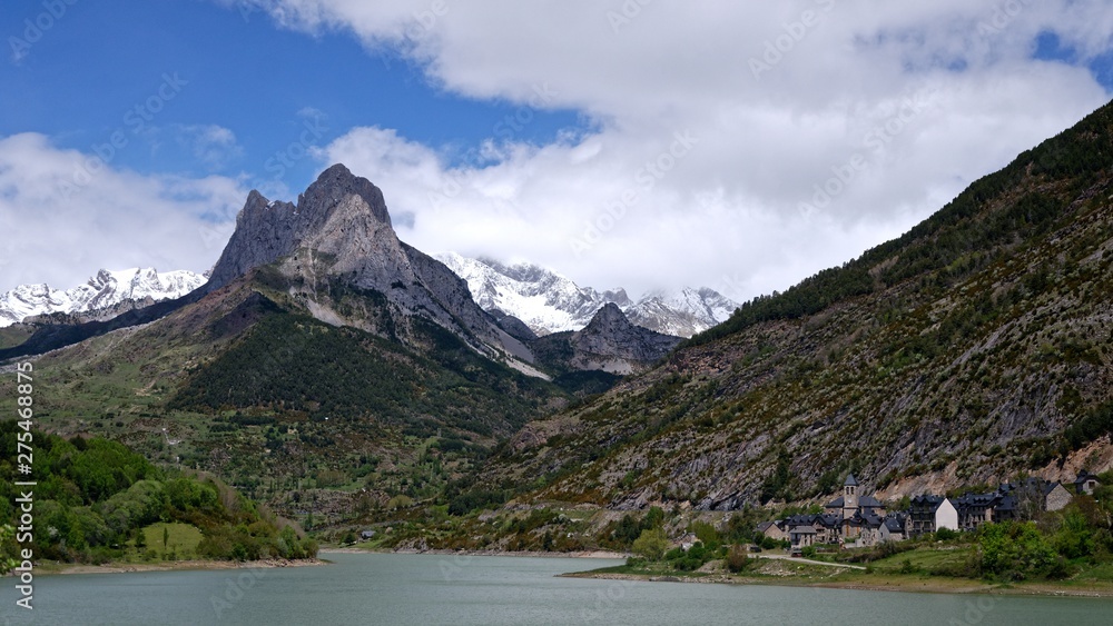 View of a lake in the spanish Pyrenees
