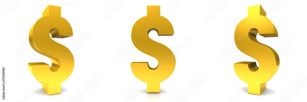 dollar sign golden 3d rendering symbol icon set dollar sign golden 3d rendering symbol icon set