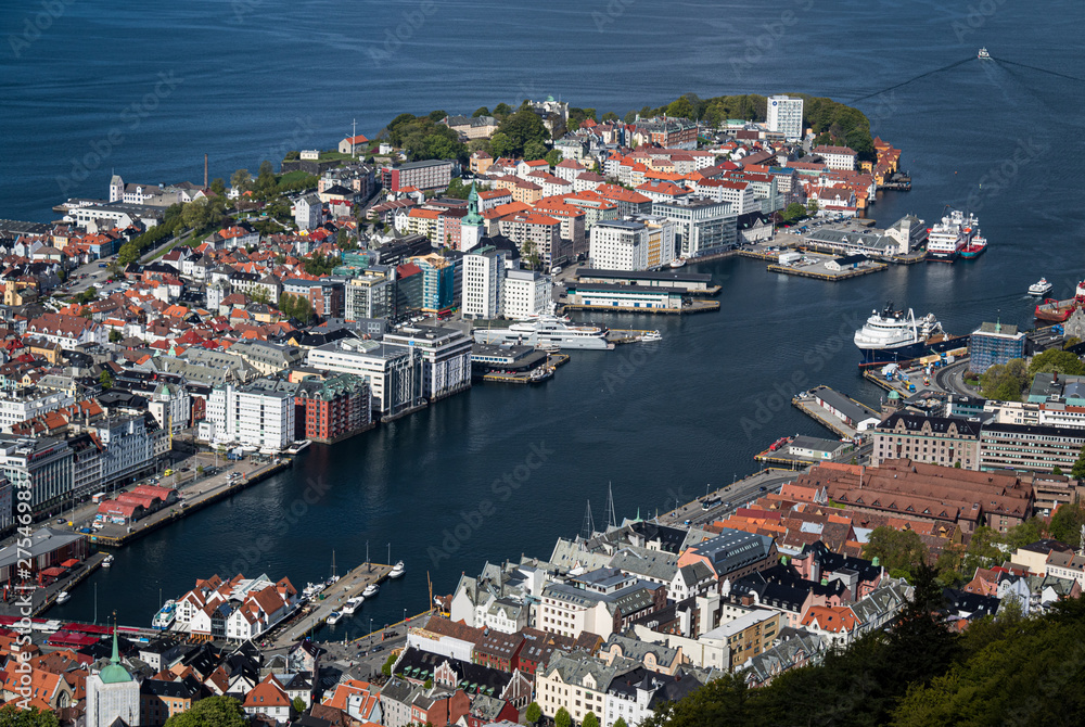 Aerial view of Bergen, Norway