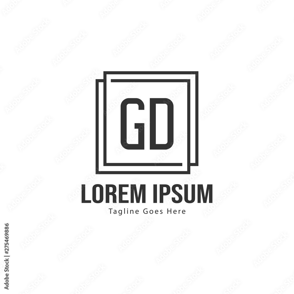 Initial GD logo template with modern frame. Minimalist GD letter logo vector illustration Initial GD logo template with modern frame. Minimalist GD letter logo vector illustration
