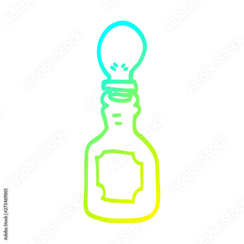 cold gradient line drawing cartoon oil dripper with pipette