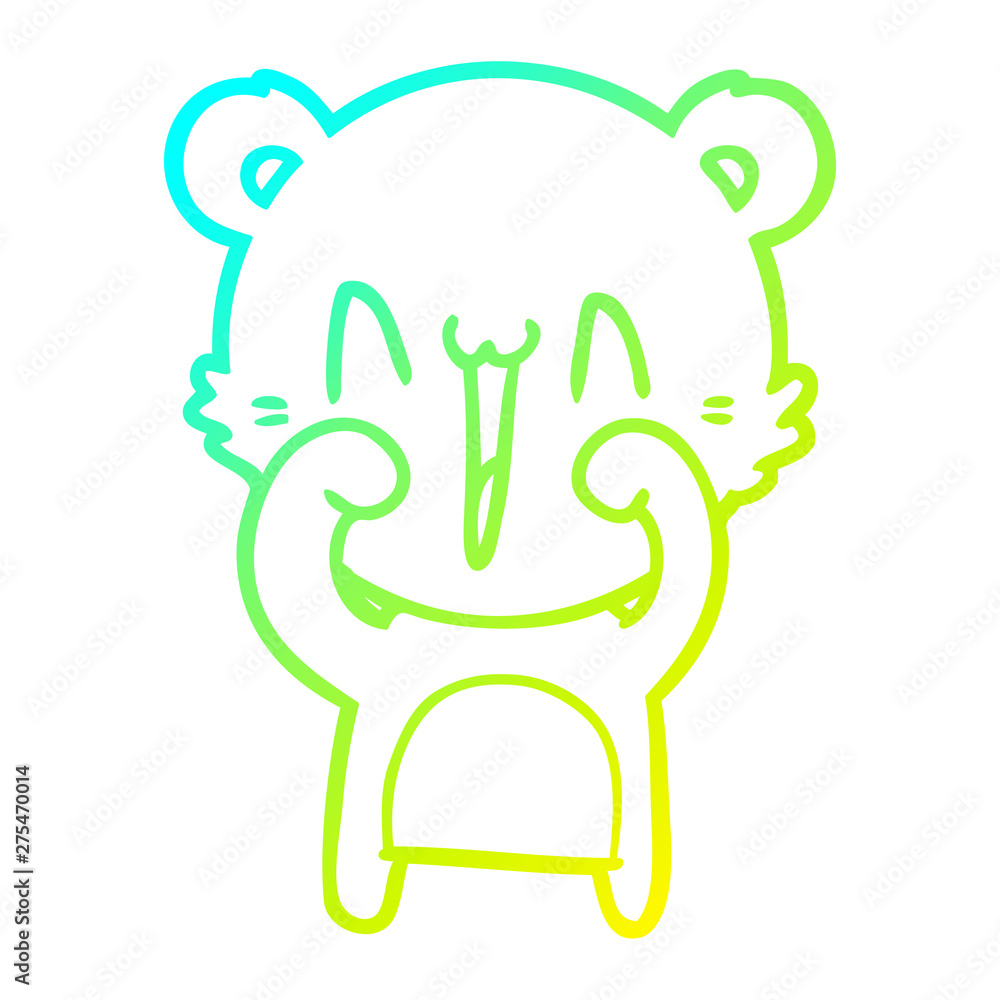 cold gradient line drawing happy polar bear cartoon cold gradient line drawing happy polar bear cartoon