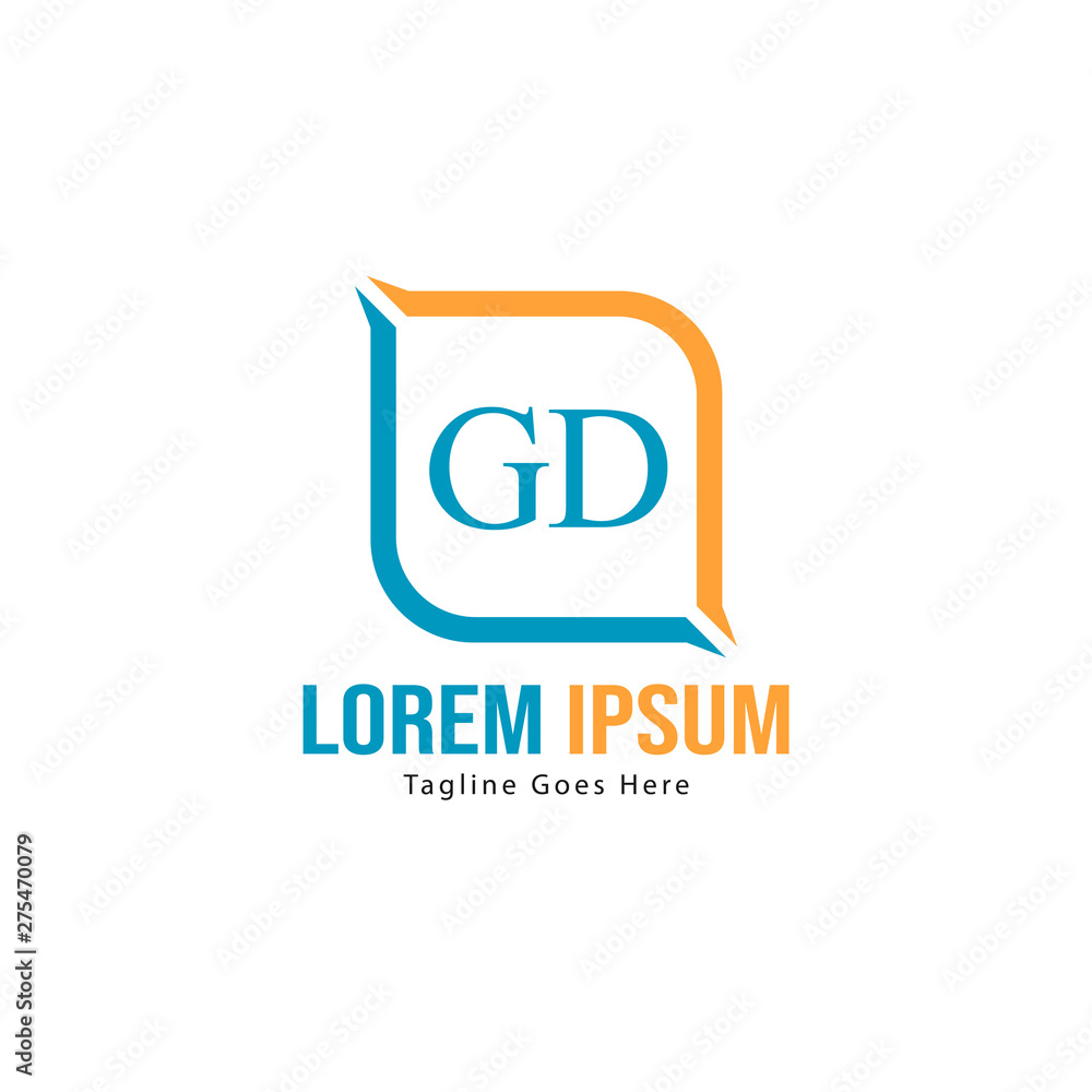 Initial GD logo template with modern frame. Minimalist GD letter logo vector illustration Initial GD logo template with modern frame. Minimalist GD letter logo vector illustration