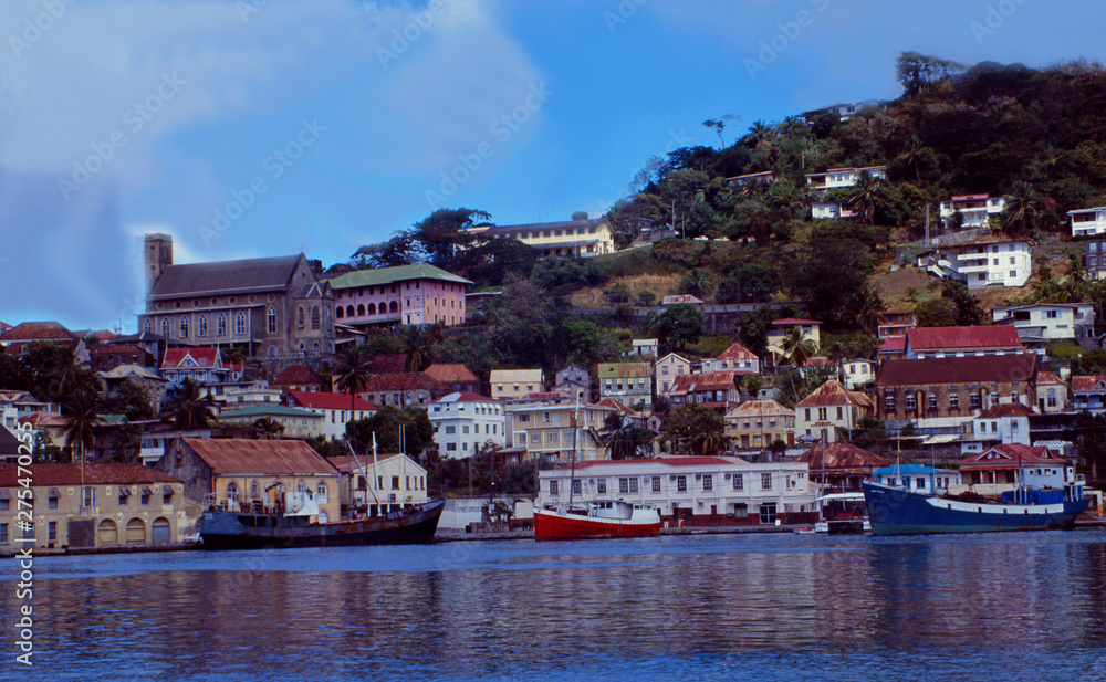 Caribbean Islands: St. Georges, the capital of Grenada Island in the West Indies