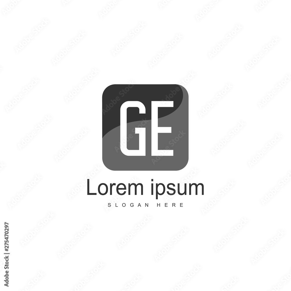 Initial GE logo template with modern frame. Minimalist GE letter logo vector illustration Initial GE logo template with modern frame. Minimalist GE letter logo vector illustration