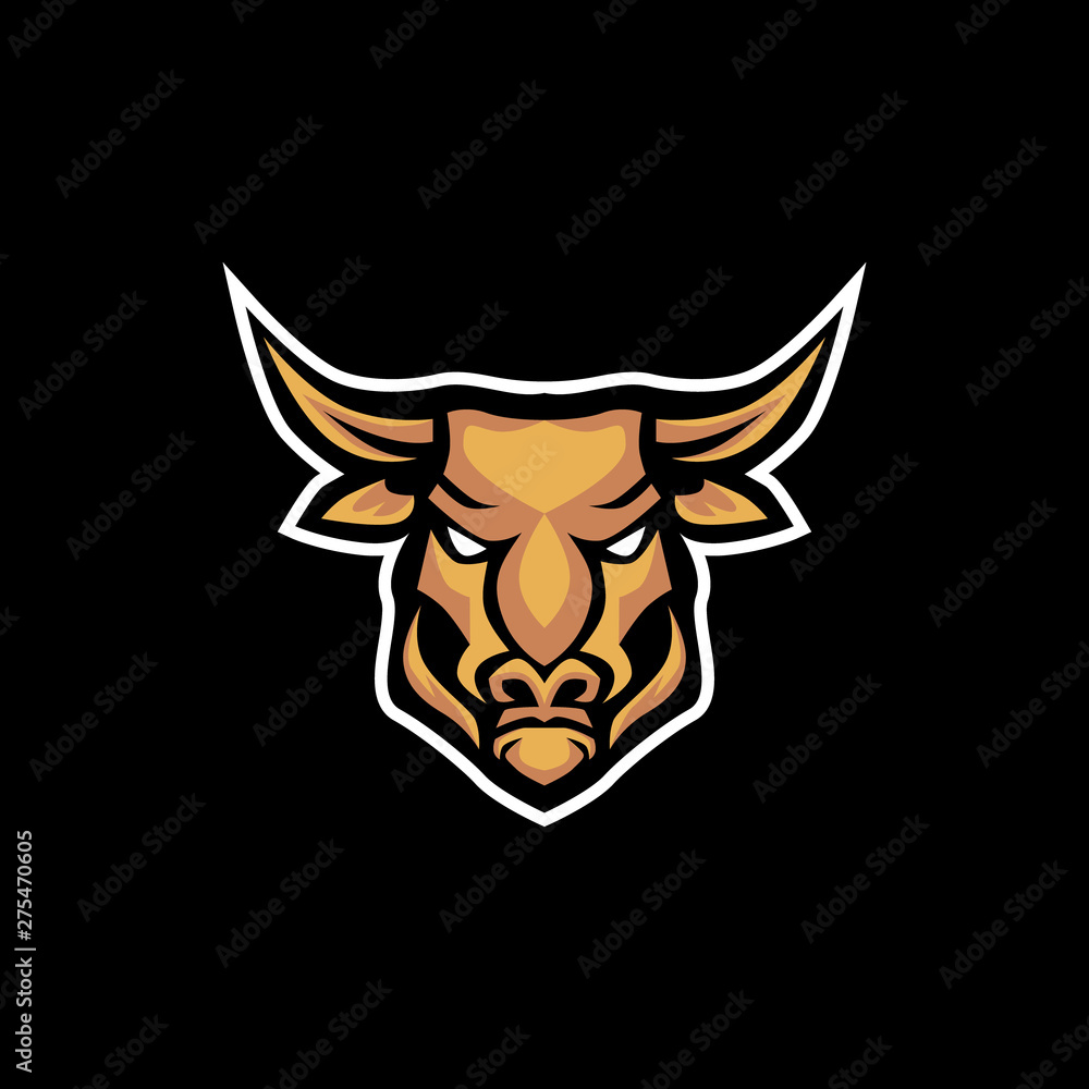 bulls head e sport logo gaming mascot