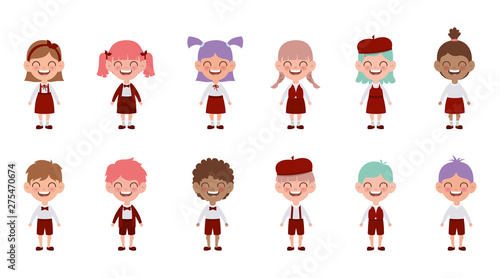 group of interracial students characters