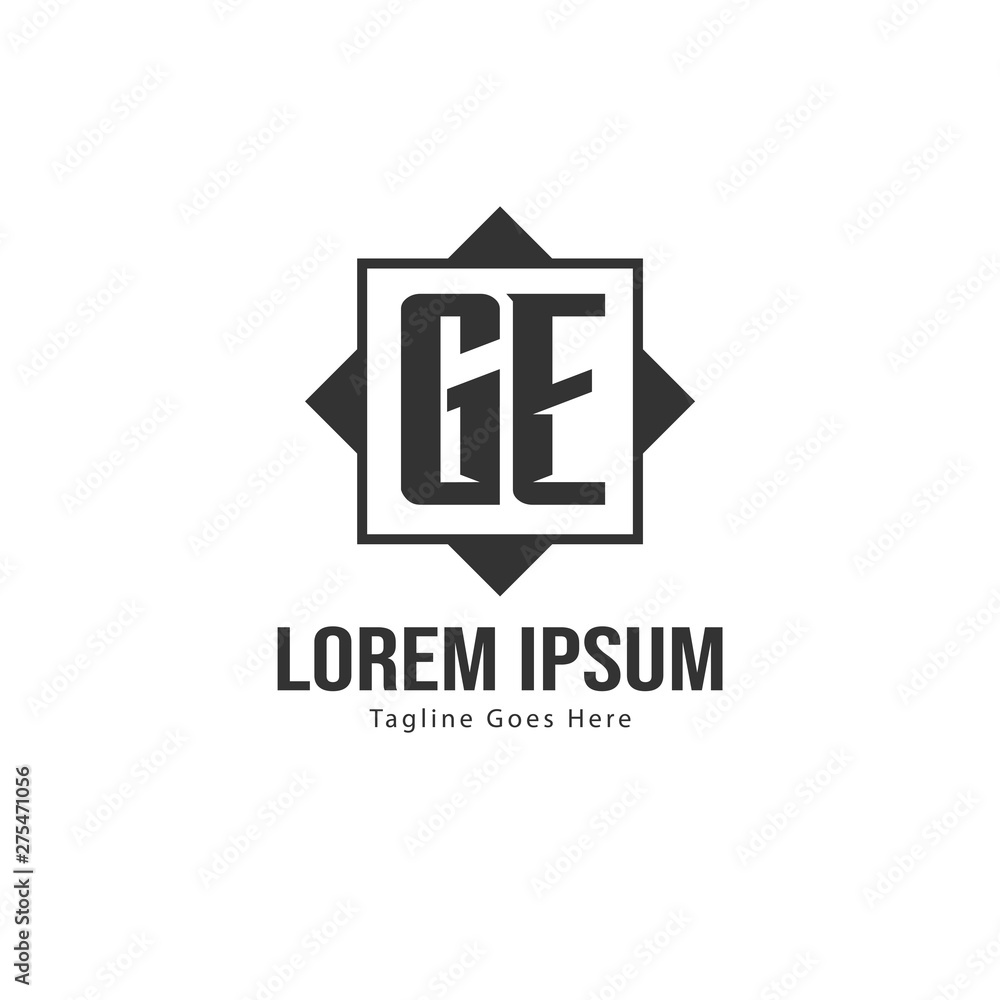 Initial GE logo template with modern frame. Minimalist GE letter logo vector illustration Initial GE logo template with modern frame. Minimalist GE letter logo vector illustration