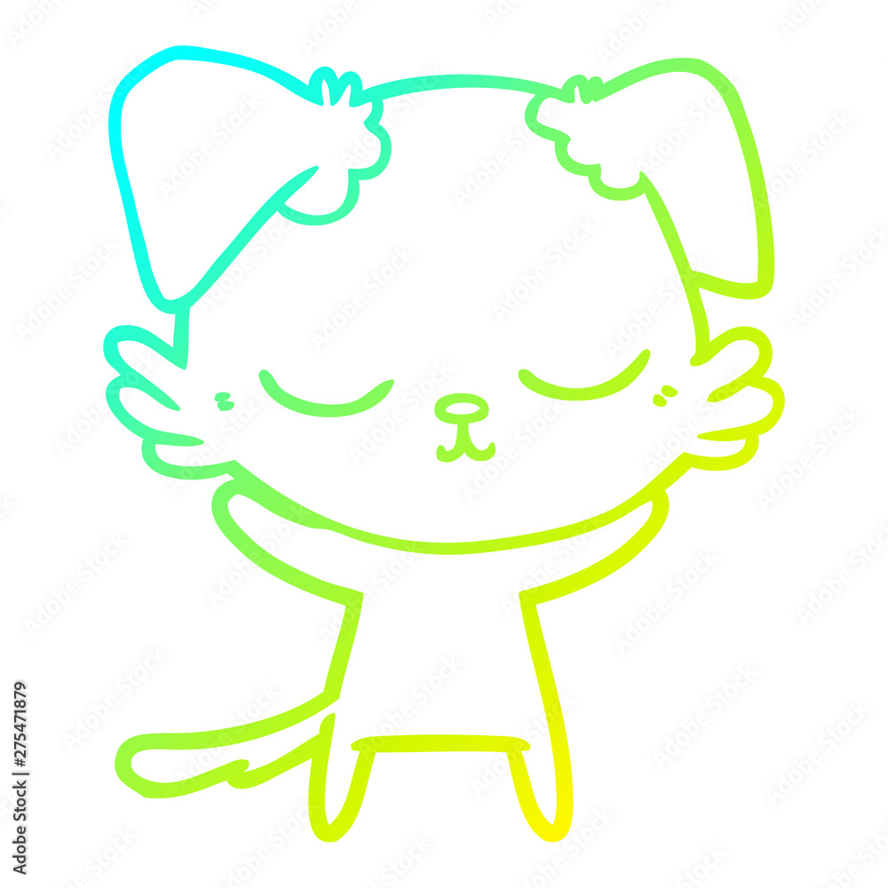 cold gradient line drawing cute cartoon dog cold gradient line drawing cute cartoon dog