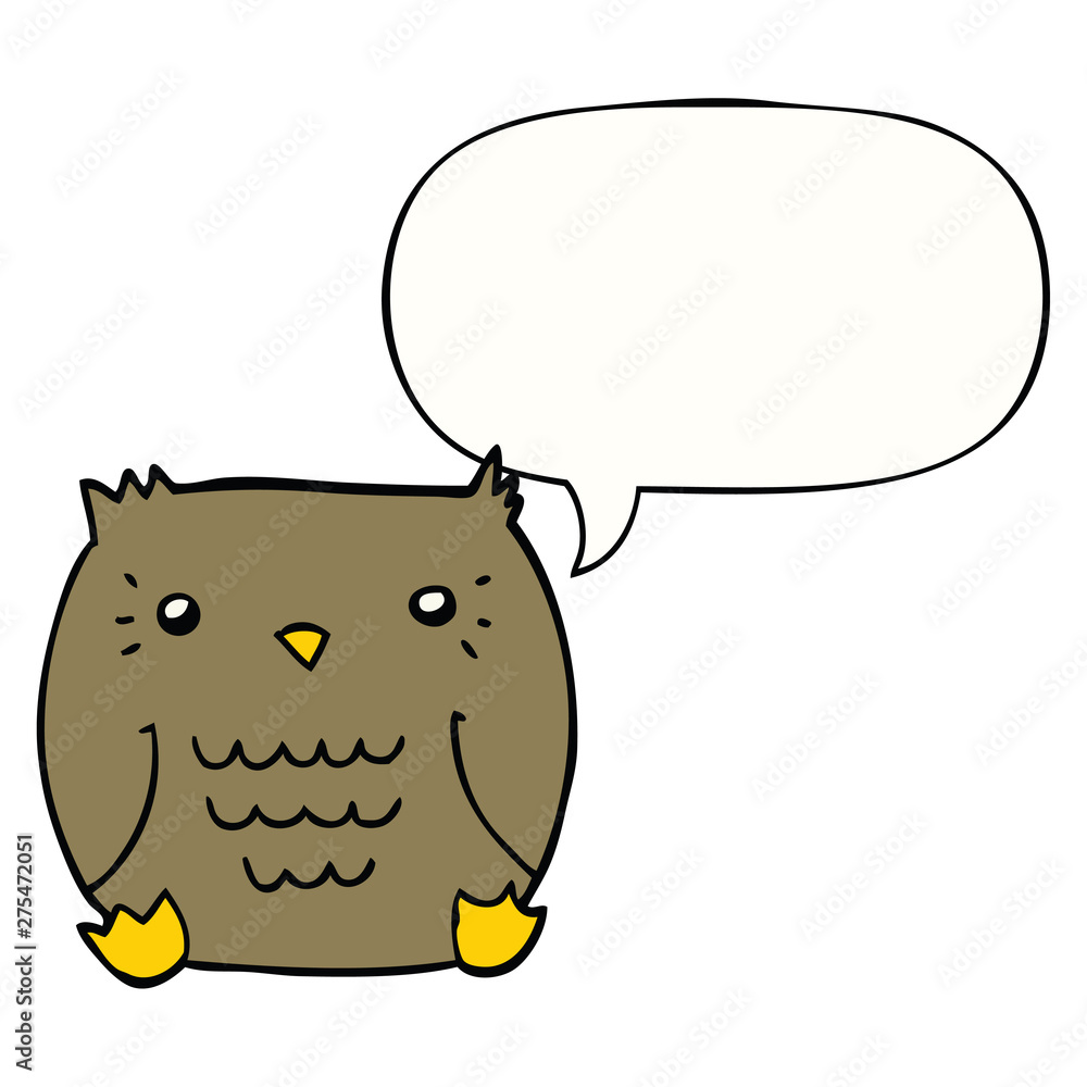 cartoon owl and speech bubble cartoon owl and speech bubble