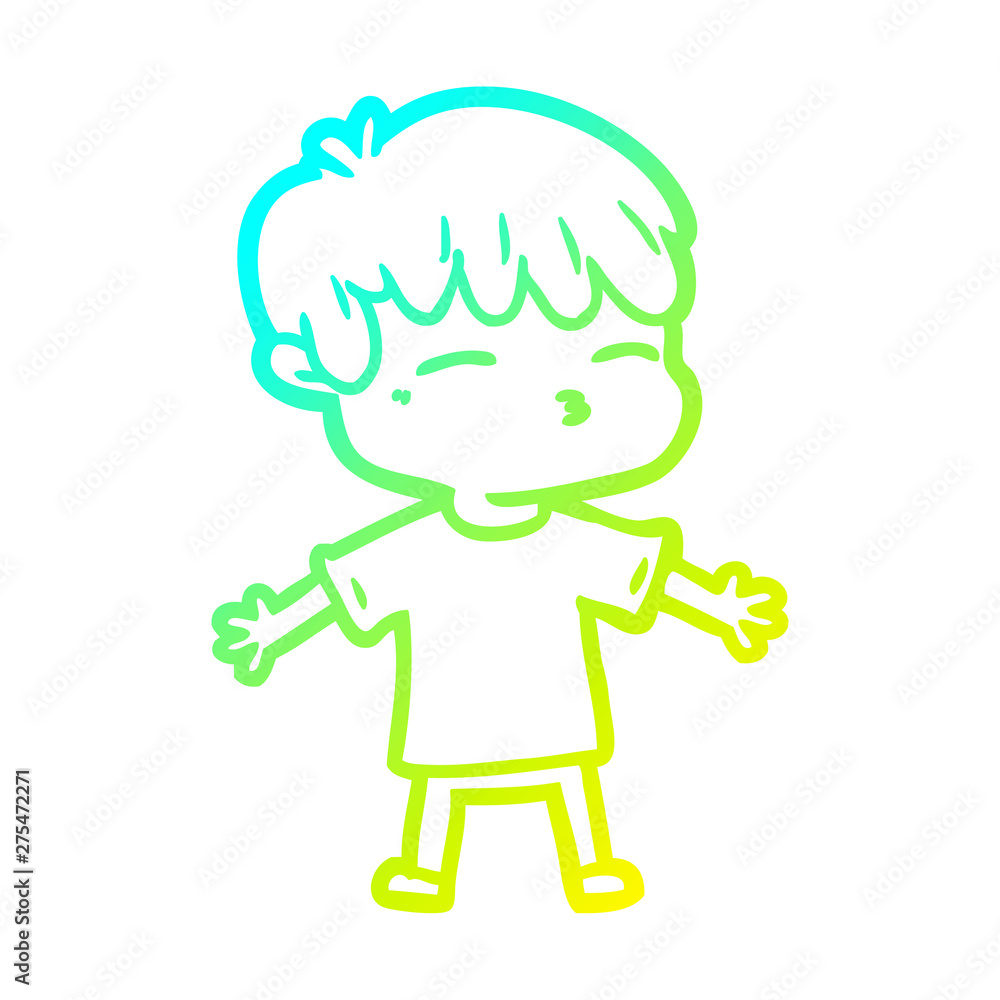 cold gradient line drawing cartoon curious boy cold gradient line drawing cartoon curious boy
