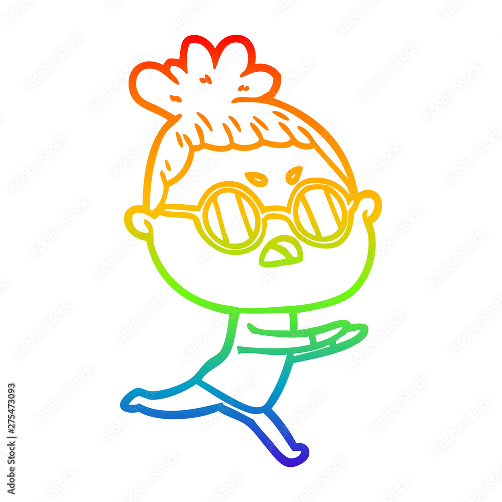 rainbow gradient line drawing cartoon annoyed woman rainbow gradient line drawing cartoon annoyed woman