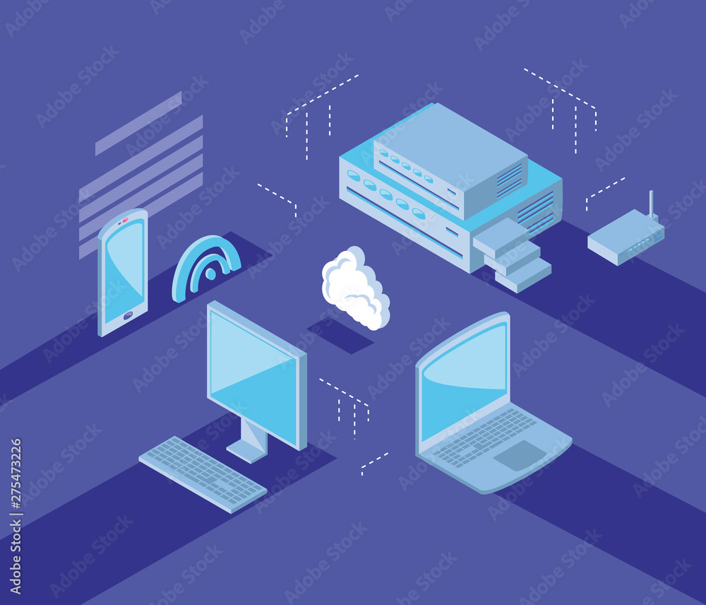 Isometric icon set technology design Isometric icon set technology design