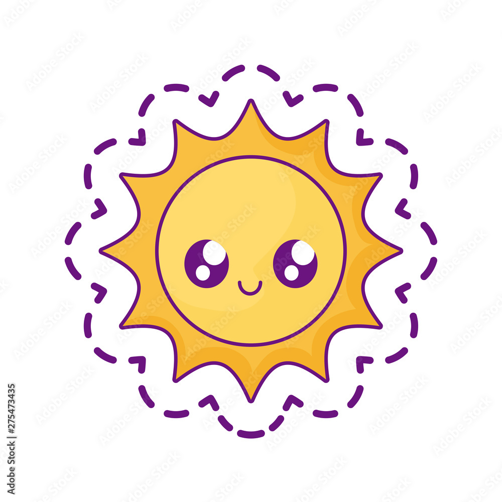 summer hot sun kawaii character summer hot sun kawaii character