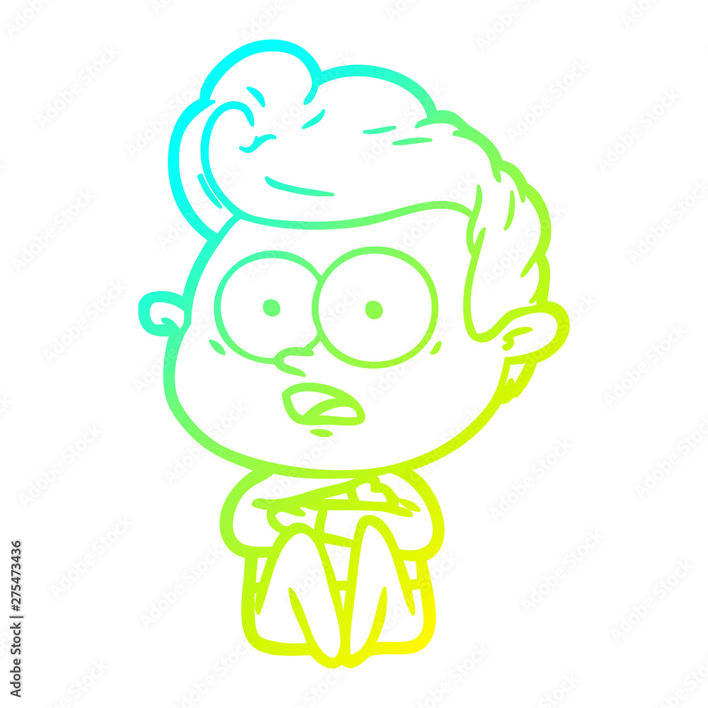 cold gradient line drawing cartoon staring man cold gradient line drawing cartoon staring man