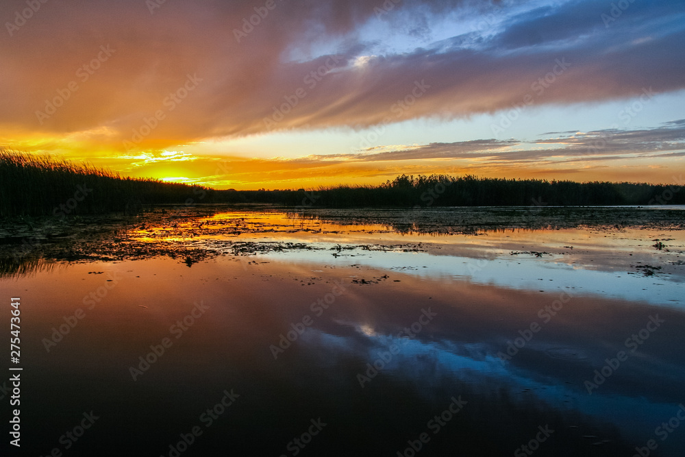 Sunset in the Dnieper River