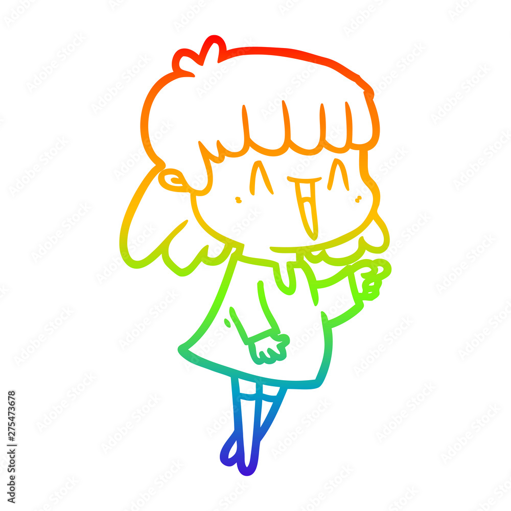 rainbow gradient line drawing cartoon woman rainbow gradient line drawing cartoon woman