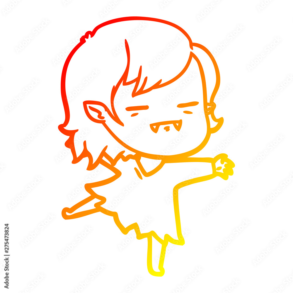 warm gradient line drawing cartoon undead vampire girl dancing warm gradient line drawing cartoon undead vampire girl dancing
