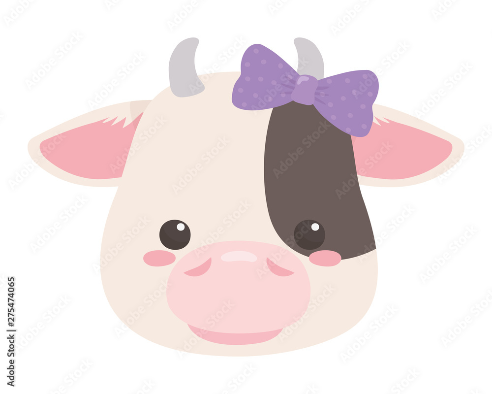 Cow cartoon with bowtie design Cow cartoon with bowtie design