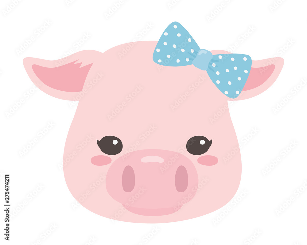 Pig cartoon with bowtie design Pig cartoon with bowtie design