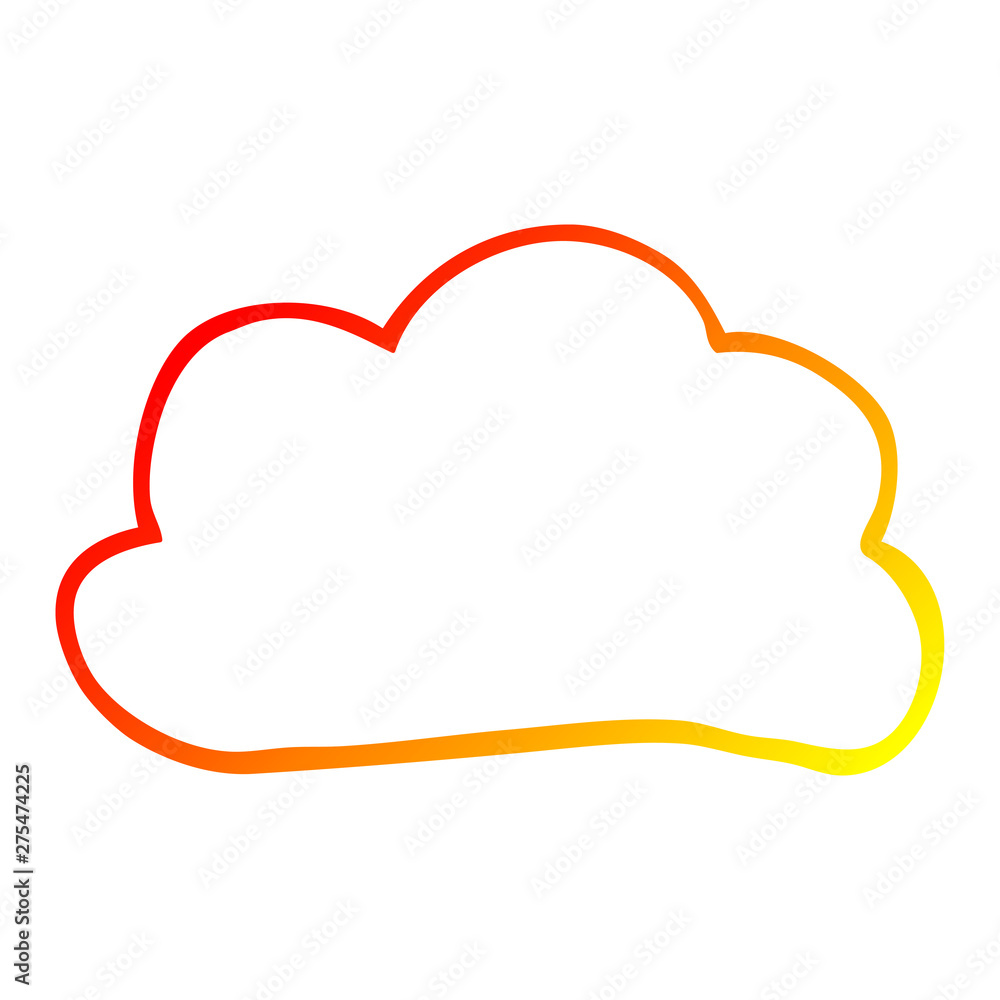 warm gradient line drawing cartoon weather cloud warm gradient line drawing cartoon weather cloud