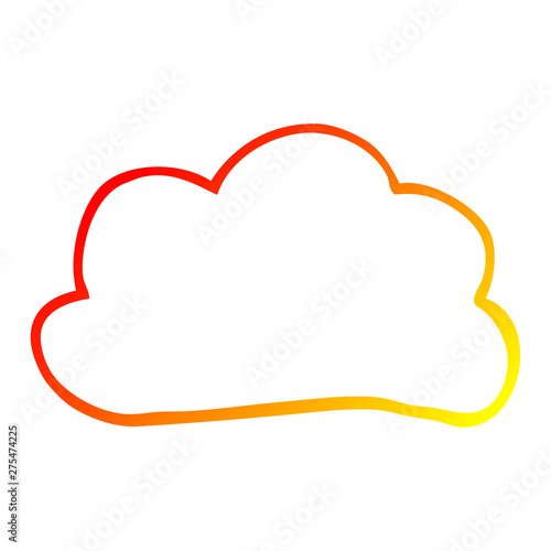 warm gradient line drawing cartoon weather cloud