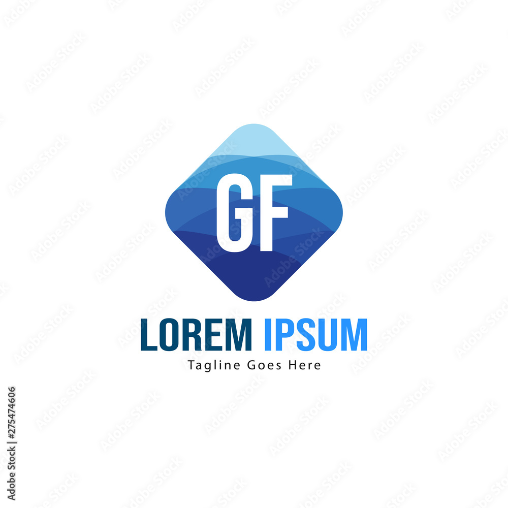 Initial GF logo template with modern frame. Minimalist GF letter logo vector illustration Initial GF logo template with modern frame. Minimalist GF letter logo vector illustration