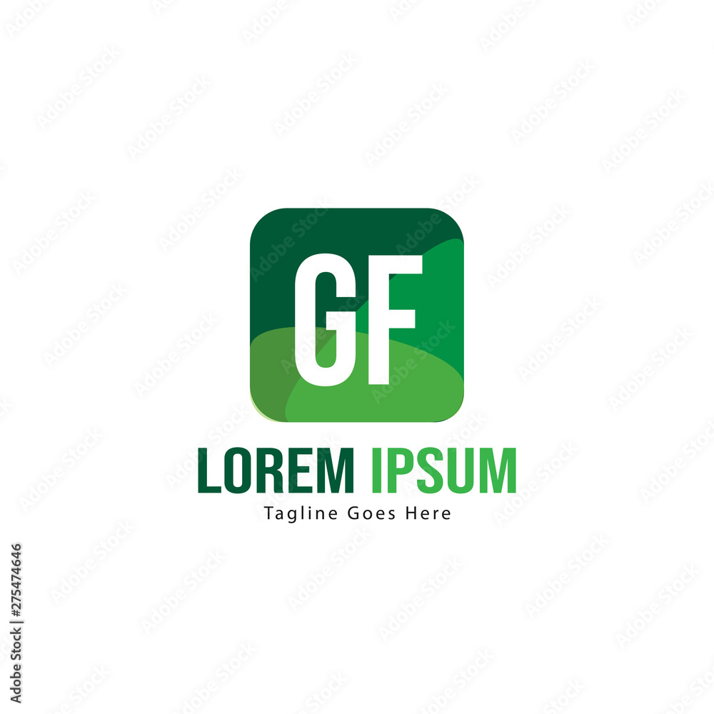 Initial GF logo template with modern frame. Minimalist GF letter logo vector illustration Initial GF logo template with modern frame. Minimalist GF letter logo vector illustration