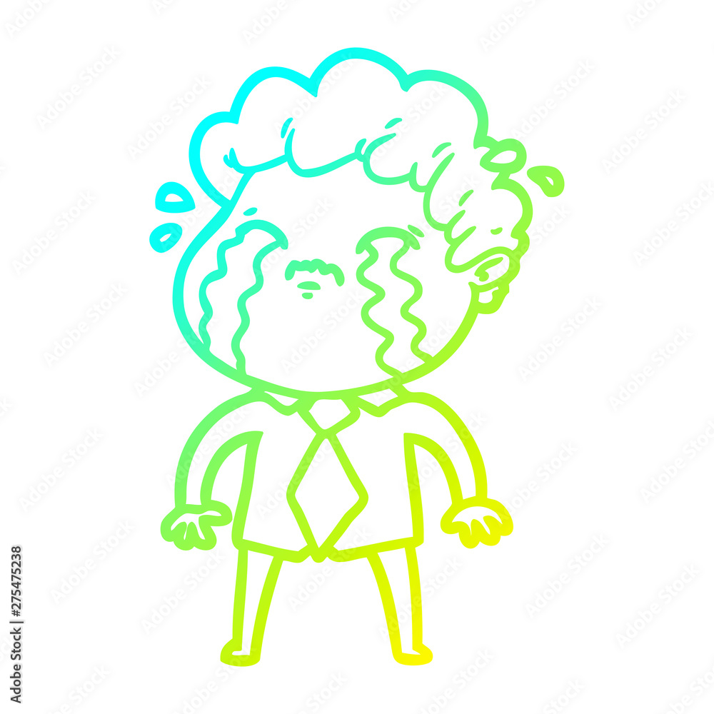 cold gradient line drawing cartoon man crying cold gradient line drawing cartoon man crying