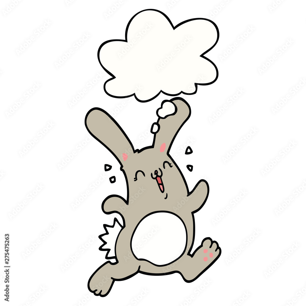 cartoon rabbit and thought bubble cartoon rabbit and thought bubble