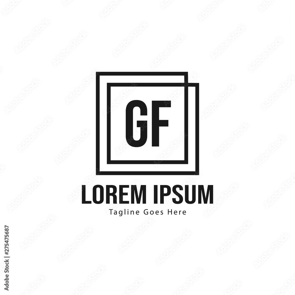 Initial GF logo template with modern frame. Minimalist GF letter logo vector illustration Initial GF logo template with modern frame. Minimalist GF letter logo vector illustration