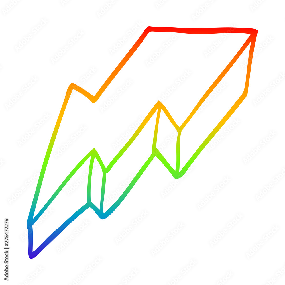 rainbow gradient line drawing cartoon decorative lightning bolt rainbow gradient line drawing cartoon decorative lightning bolt
