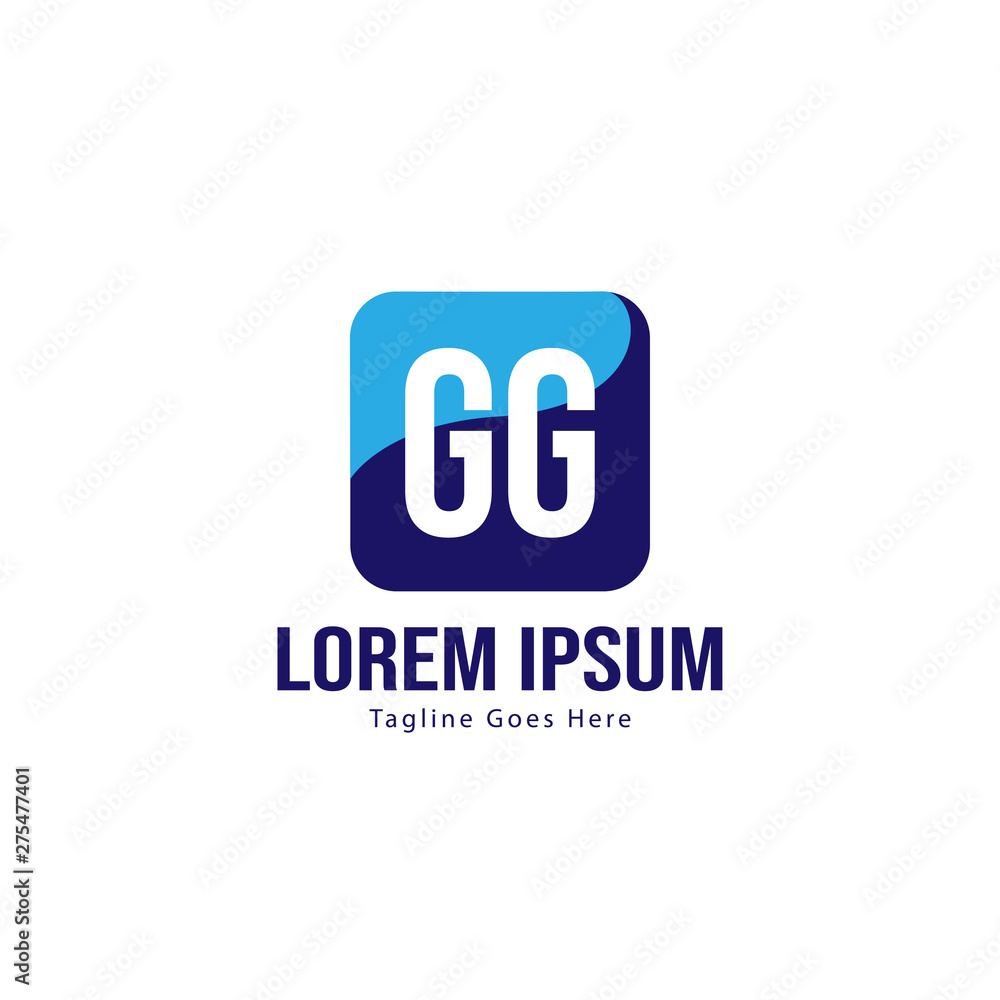 Initial GG logo template with modern frame. Minimalist GG letter logo vector illustration Initial GG logo template with modern frame. Minimalist GG letter logo vector illustration