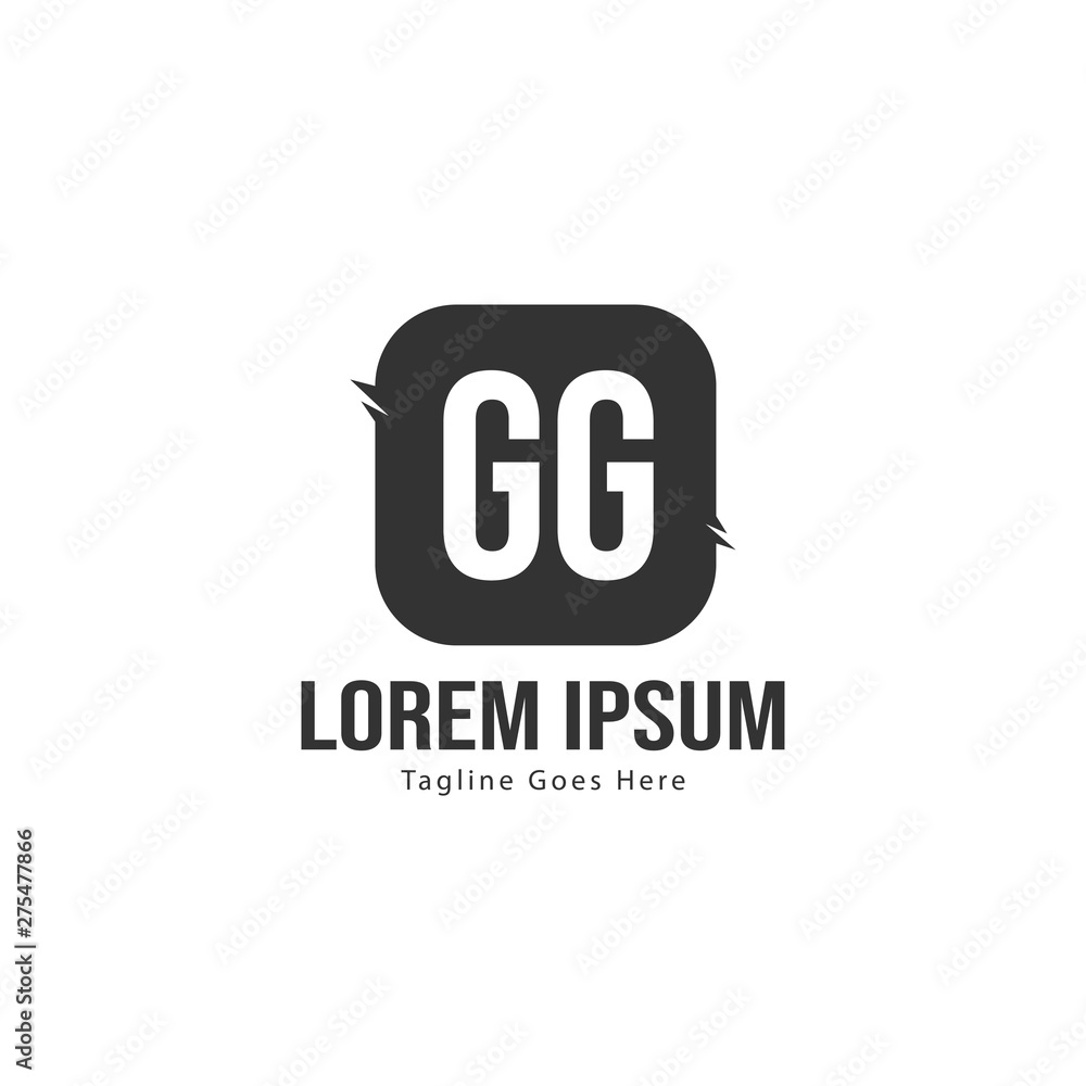 Initial GG logo template with modern frame. Minimalist GG letter logo vector illustration Initial GG logo template with modern frame. Minimalist GG letter logo vector illustration