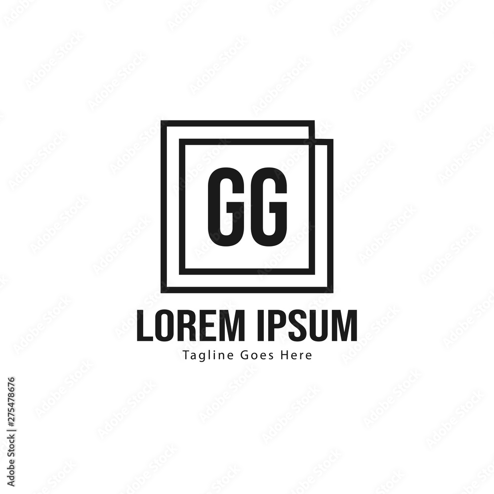 Initial GG logo template with modern frame. Minimalist GG letter logo vector illustration Initial GG logo template with modern frame. Minimalist GG letter logo vector illustration