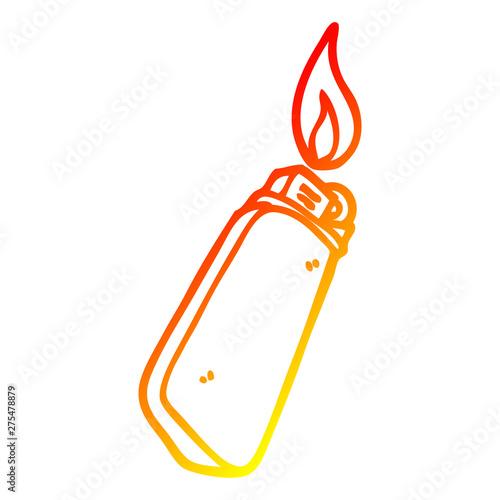 warm gradient line drawing cartoon disposable lighter