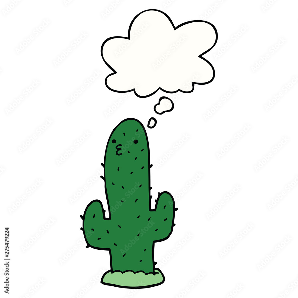 cartoon cactus and thought bubble cartoon cactus and thought bubble