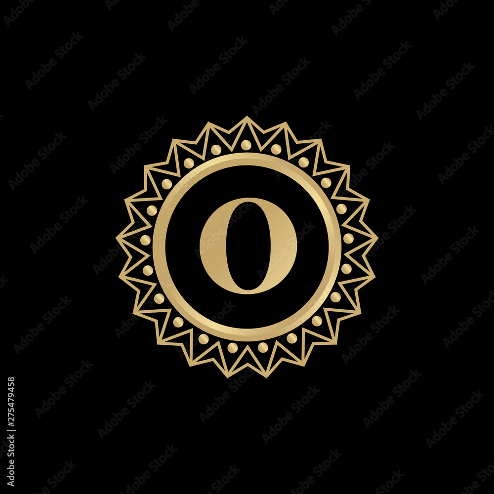 Fototapeta premium Luxury o letter logo design vector template