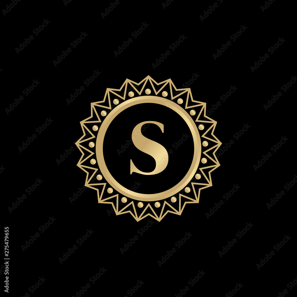 Naklejka premium Luxury S letter logo design vector template