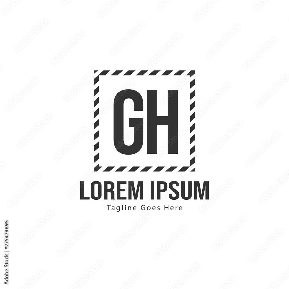 Initial GH logo template with modern frame. Minimalist GH letter logo vector illustration Initial GH logo template with modern frame. Minimalist GH letter logo vector illustration