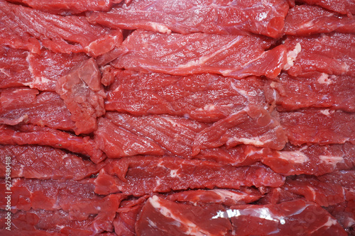 fresh slice red meat on pettern