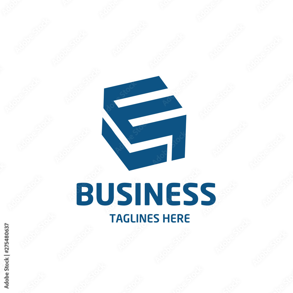 creative initial letter E cube logo vector creative initial letter E cube logo vector