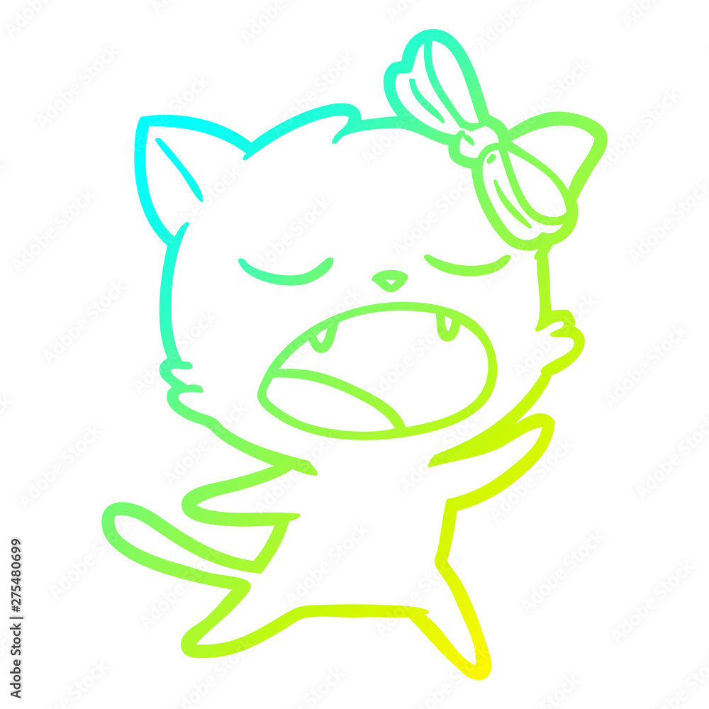 cold gradient line drawing cartoon singing cat cold gradient line drawing cartoon singing cat