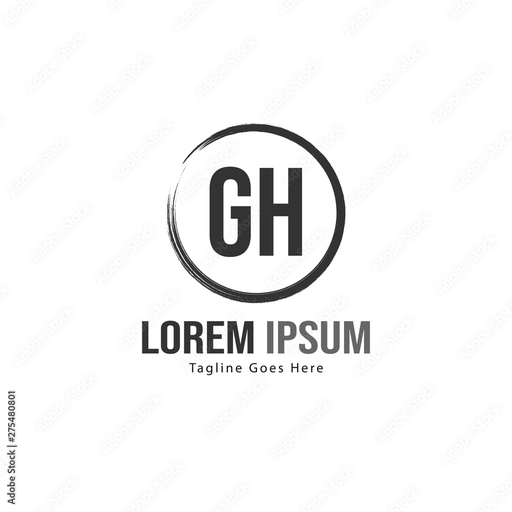 Initial GH logo template with modern frame. Minimalist GH letter logo vector illustration Initial GH logo template with modern frame. Minimalist GH letter logo vector illustration