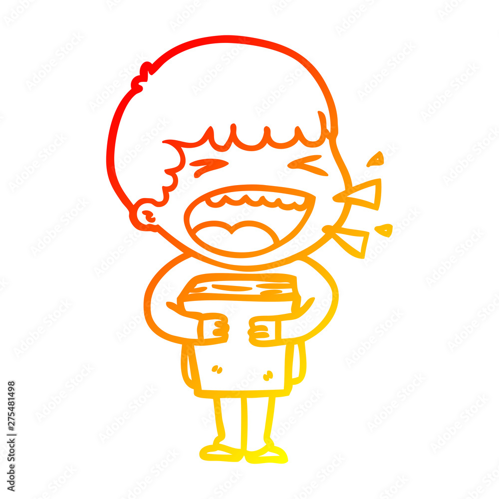 warm gradient line drawing cartoon laughing man warm gradient line drawing cartoon laughing man