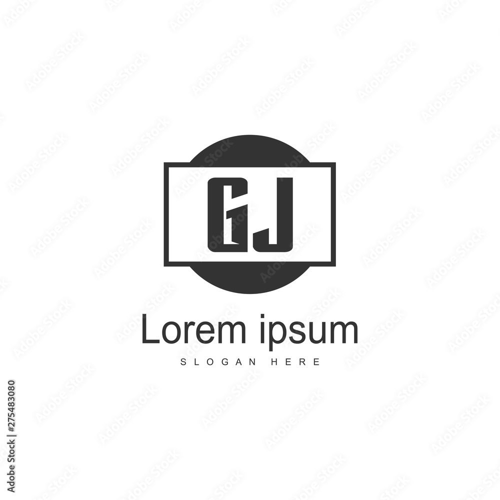 Initial GJ logo template with modern frame. Minimalist GJ letter logo vector illustration Initial GJ logo template with modern frame. Minimalist GJ letter logo vector illustration
